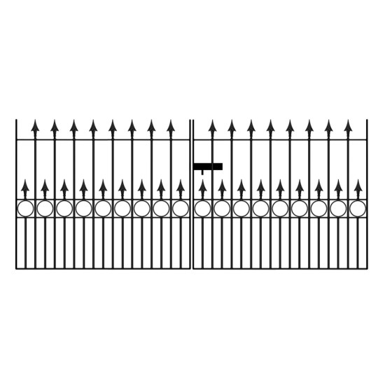 Balmoral Low Double Metal Driveway Gates 3658mm GAP x 1168mm High Zinc & Powd...