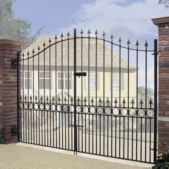 Balmoral Tall Bow Top Double Metal Driveway Gates 2134mm GAP x 2082mm High Zi... Balmoral Tall Bow Top Double Metal Driveway Gates 2134mm GAP x 2082mm High Zi...