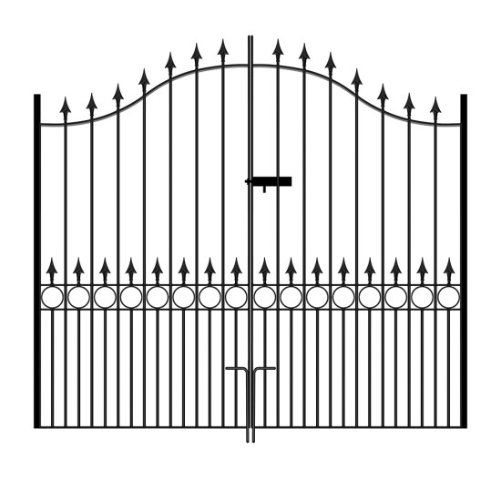 Balmoral Tall Bow Top Double Metal Driveway Gates 2438mm GAP x 2082mm High Zi... Balmoral Tall Bow Top Double Metal Driveway Gates 2438mm GAP x 2082mm High Zi...