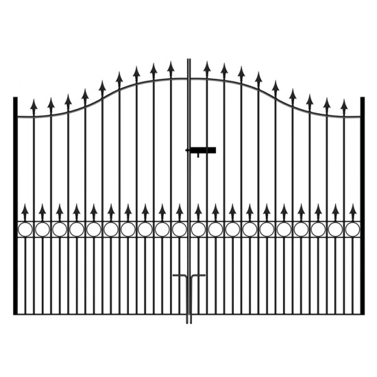 Balmoral Tall Bow Top Double Metal Driveway Gates 2743mm GAP x 2082mm High Zi...
