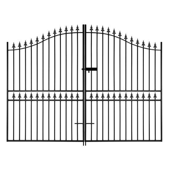 Corfe Premium Spear Top Tall Bow Double Metal Gates 2743mm GAP x 2083mm High ... Corfe Premium Spear Top Tall Bow Double Metal Gates 2743mm GAP x 2083mm High ...