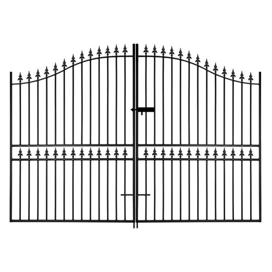 Corfe Premium Spear Top Tall Bow Double Metal Gates 3048mm GAP x 2083mm High ... Corfe Premium Spear Top Tall Bow Double Metal Gates 3048mm GAP x 2083mm High ...