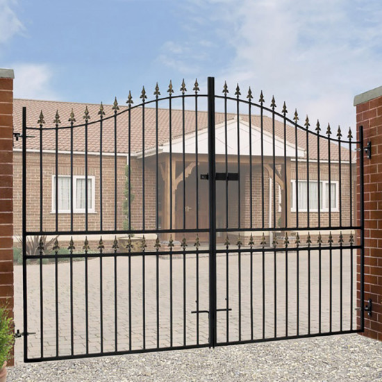 Corfe Premium Spear Top Tall Bow Double Metal Gates 3353mm GAP x 2083mm High ...