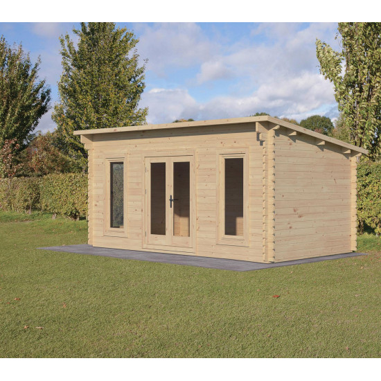 Forest Garden 5 x 3mElmley Log Cabin Underlay and Felt 34 Installed Forest Garden 5 x 3mElmley Log Cabin Underlay and Felt 34 Installed