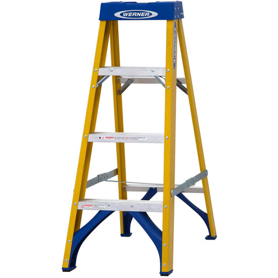 Werner 7160418 Fibreglass Swingback Stepladder Trade 4 Tread Werner 7160418 Fibreglass Swingback Stepladder Trade 4 Tread