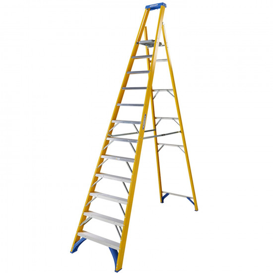 Werner 7171218 Fibreglass Platform Stepladder 12 Tread Werner 7171218 Fibreglass Platform Stepladder 12 Tread
