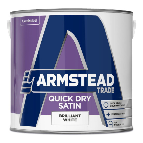Armstead Trade Quick Dry Satin 2.5L Brilliant White Armstead Trade Quick Dry Satin 2.5L Brilliant White