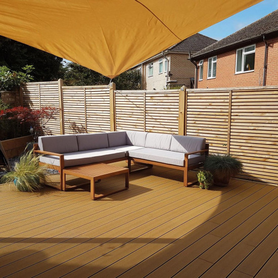 Cladco Woodgrain Reversible Decking Teak 3600 x 150 x 25mm Cladco Woodgrain Reversible Decking Teak 3600 x 150 x 25mm