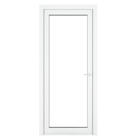 Crystal Single Door Full Glass Left Hand White Clear 920 x 2090 x 70mm Crystal Single Door Full Glass Left Hand White Clear 920 x 2090 x 70mm
