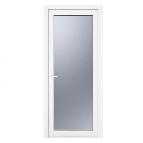 Crystal Single Door Full Glass Right Hand White Obscure 840 x 2090 x 70mm Crystal Single Door Full Glass Right Hand White Obscure 840 x 2090 x 70mm
