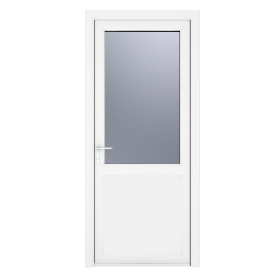 Crystal Single Door Half Glass Half Panel Right Hand White Obscure 890 x 2090... Crystal Single Door Half Glass Half Panel Right Hand White Obscure 890 x 2090...