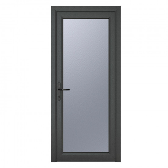 Crystal Single Door Full Glass Right Hand Grey 7016 External White Internal O... Crystal Single Door Full Glass Right Hand Grey 7016 External White Internal O...