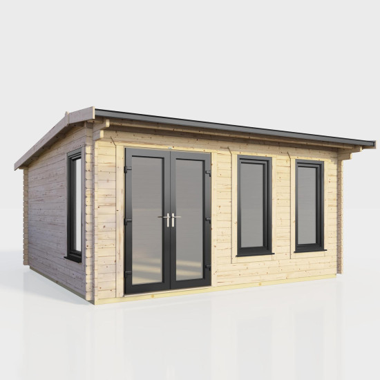 16 x 12 Power Apex Log Cabin Left Doors 16 x 12 Power Apex Log Cabin Left Doors