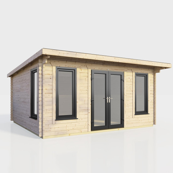 16 x 12 Power Pent Log Cabin Centre Doors 16 x 12 Power Pent Log Cabin Centre Doors