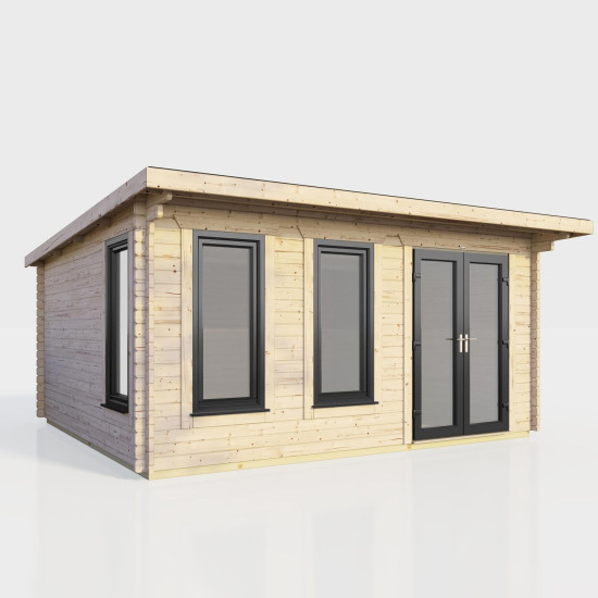 16 x 12 Power Pent Log Cabin Right Doors 16 x 12 Power Pent Log Cabin Right Doors