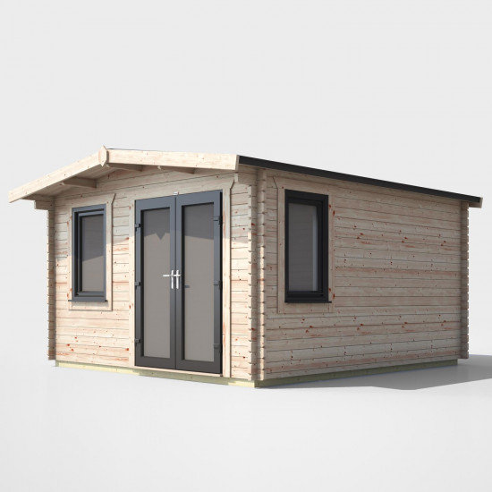 14 x 12 Power Chalet Log Cabin Right Doors 14 x 12 Power Chalet Log Cabin Right Doors