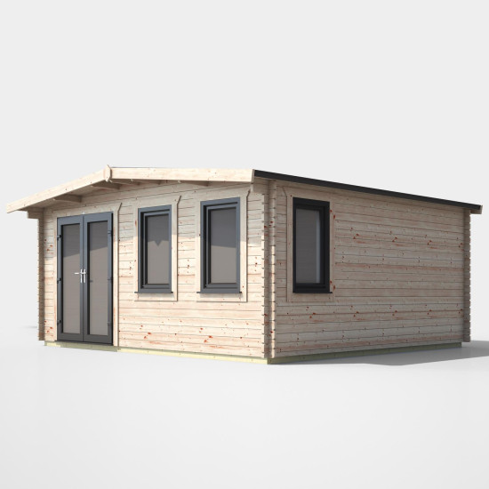 16 x 16 Power Chalet Log Cabin Left Doors 16 x 16 Power Chalet Log Cabin Left Doors