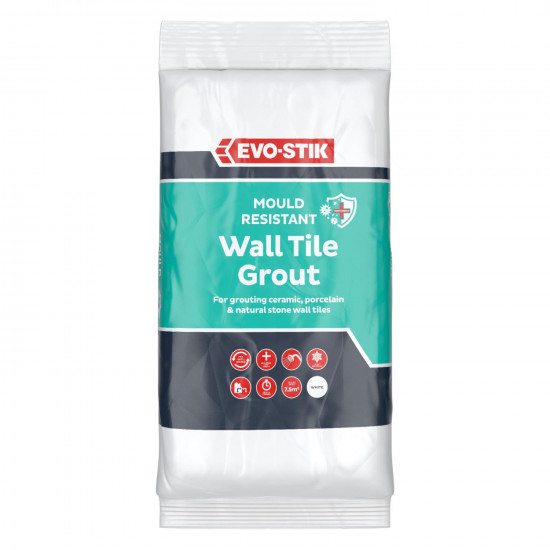 Evo-Stick Mould Resistance White Wall & Tile Grout 1.5kg Evo-Stick Mould Resistance White Wall & Tile Grout 1.5kg