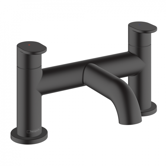 Hansgrohe Vernis Blend 2-hole rim mounted bath mixer - Matt Black - 71442670 Hansgrohe Vernis Blend 2-hole rim mounted bath mixer - Matt Black - 71442670