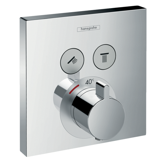 Hansgrohe ShowerSelect Thermostatic Mixer for Concealed Installation for 2 Ou... Hansgrohe ShowerSelect Thermostatic Mixer for Concealed Installation for 2 Ou...
