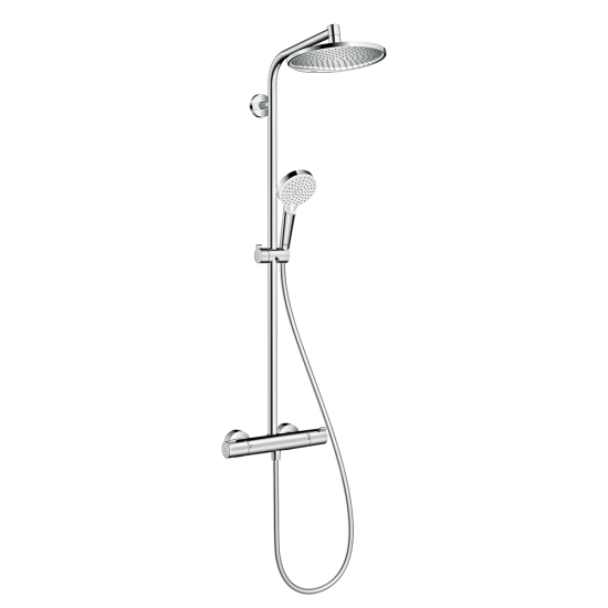 Hansgrohe Crometta S Showerpipe 240 1jet with thermostatic shower mixer Chrom... Hansgrohe Crometta S Showerpipe 240 1jet with thermostatic shower mixer Chrom...