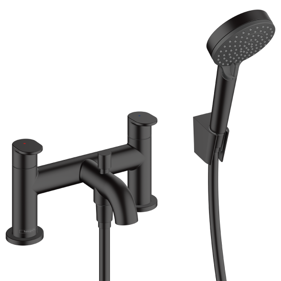 Hansgrohe Vernis Blend 2-hole rim mounted bath mixer with diverter valve & Ve... Hansgrohe Vernis Blend 2-hole rim mounted bath mixer with diverter valve & Ve...