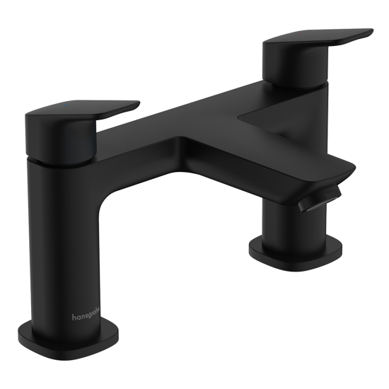 Hansgrohe Logis 2-hole rim mounted bath mixer - Matt Black - 71437670 Hansgrohe Logis 2-hole rim mounted bath mixer - Matt Black - 71437670