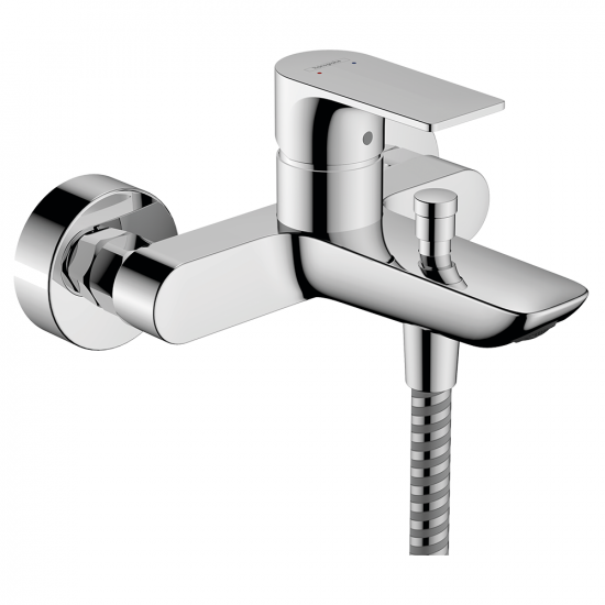 Hansgrohe Rebris E Single lever bath mixer for exposed installation - Chrome ... Hansgrohe Rebris E Single lever bath mixer for exposed installation - Chrome ...