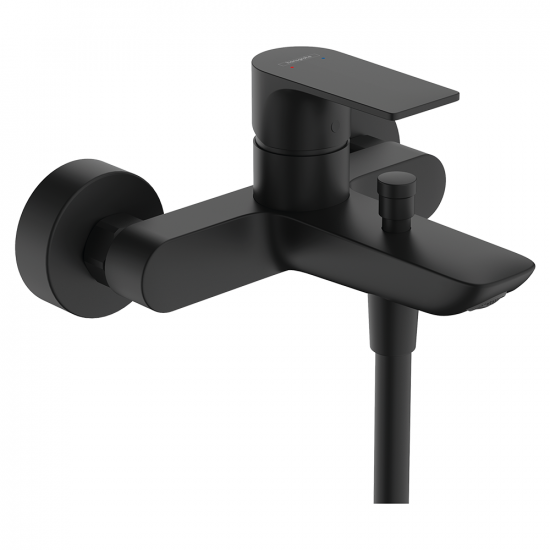 Hansgrohe Rebris E Single lever bath mixer for exposed installation - Matt Bl... Hansgrohe Rebris E Single lever bath mixer for exposed installation - Matt Bl...