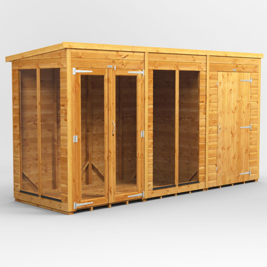 12 x 4 Power Pent Summerhouse With 4ft Side Store 12 x 4 Power Pent Summerhouse With 4ft Side Store