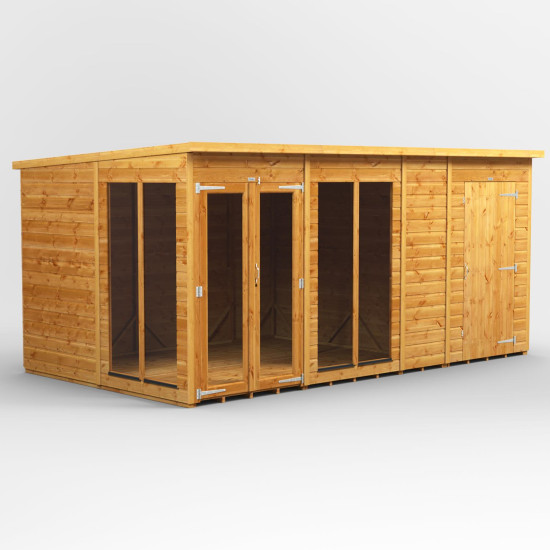 14 x 8 Power Pent Summerhouse With 4ft Side Store 14 x 8 Power Pent Summerhouse With 4ft Side Store