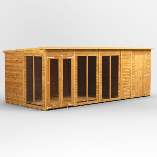 18 x 8 Power Pent Summerhouse With 4ft Side Store 18 x 8 Power Pent Summerhouse With 4ft Side Store